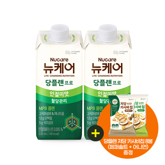 [핫딜특가] 당플랜 프로 인절미맛 230ml (48팩) + 당플랜 저당 카사바칩 혼합구성 (8봉) 증정