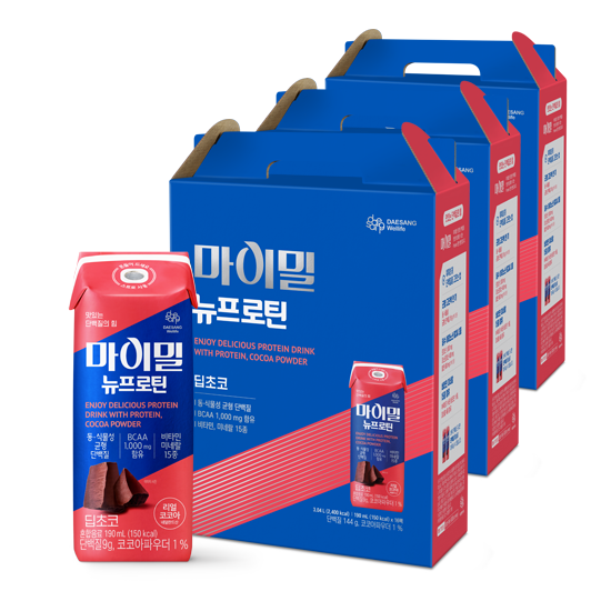 [마이밀 핫딜특가] 마이밀 마시는 뉴프로틴 딥초코 190ml (48팩)