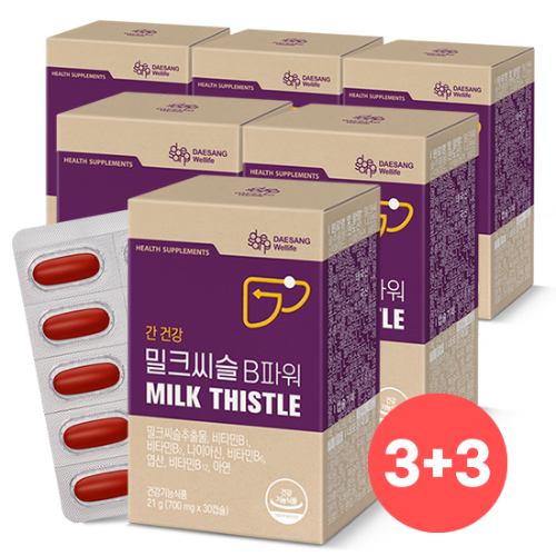 밀크씨슬 B파워 (700 mg×30캡슐)X6 /180일분