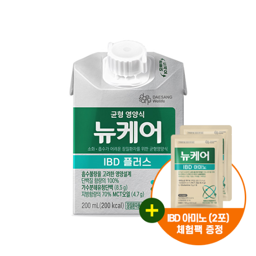 [핫딜특가] 뉴케어 IBD 플러스 200ml (30팩) + IBD 아미노 체험팩 (100gx2포) 증정