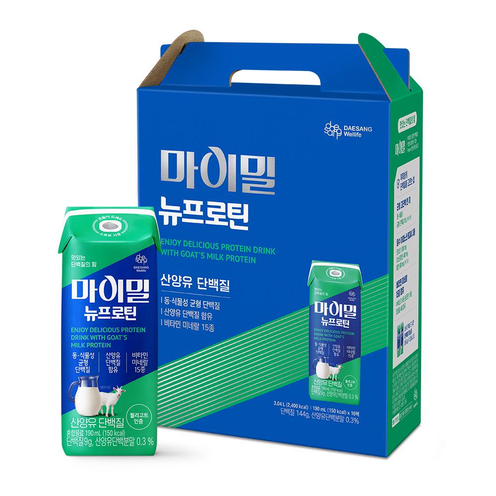마이밀 뉴프로틴 산양유 단백질 190ml (16팩) 