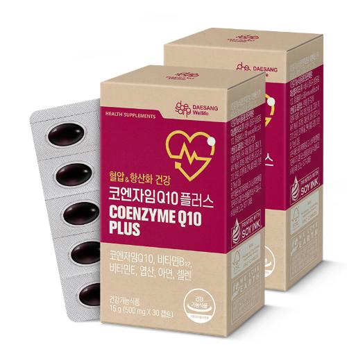 코엔자임Q10 플러스 (500 mg×30캡슐)X2 /60일분