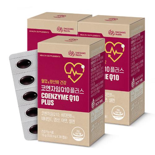 코엔자임Q10 플러스 (500 mg×30캡슐)X3 /90일분