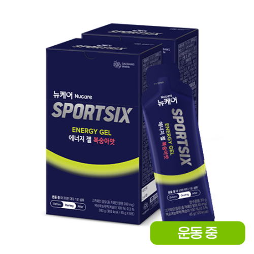 [올프로틴X스포식스] 뉴케어 스포식스 에너지 젤 복숭아맛 (45g×8포)X2