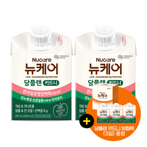 [가정의달 패밀리세일] 당플랜 키드니 200ml (48팩) + 당플랜 키드니 체험팩 (3입) 증정