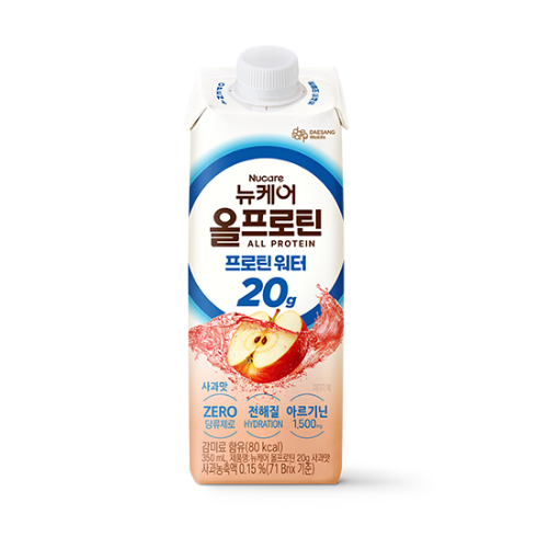 [핫딜특가] 뉴케어 올프로틴 프로틴 워터 20g 350ml 사과맛 (18팩)