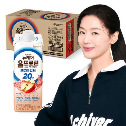 [핫딜특가] 뉴케어 올프로틴 프로틴 워터 20g 350ml 사과맛 (18팩) + 적립금 2,000원 증정