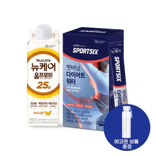[올프로틴X스포식스] 뉴케어 올프로틴 바나나맛 245ml (24팩) + 스포식스 팻버닝 다이어트 워터 (7g×20포) + 에코젠 보틀 증정