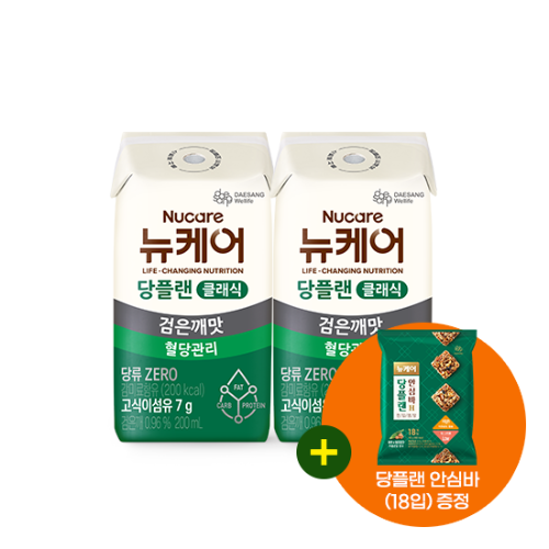 [핫딜특가] 당플랜 검은깨맛 클래식 (빨대형_플라스틱절감) 200ml (48팩) + 당플랜 안심바(18입) 1EA 증정
