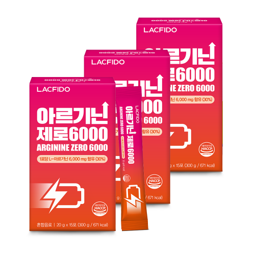 락피도 아르기닌 제로 6000 (20gx15포)X3 /45일분