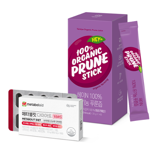 [웰니스 레터] 메타볼릿 다이어트 (850 mg×10정) + 헤이N 100% 유기농 푸룬즙 280g (20g x 14포) 