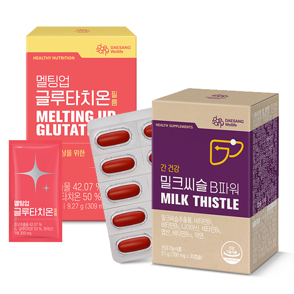 [웰니스 레터] 밀크씨슬 B파워 (700 mg×30캡슐) + 멜팅업 글루타치온 필름 (309 mgx30매)_1