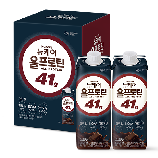 [체험팩] 뉴케어 올프로틴 41g 350ml 초코맛 (4팩)