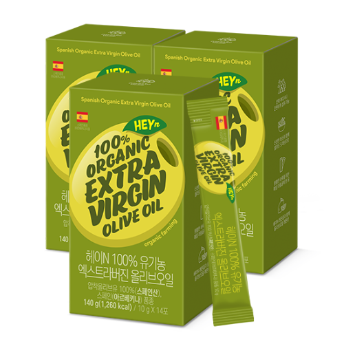 헤이N 100% 유기농 엑스트라버진 올리브오일 (10g x 14포)X3 