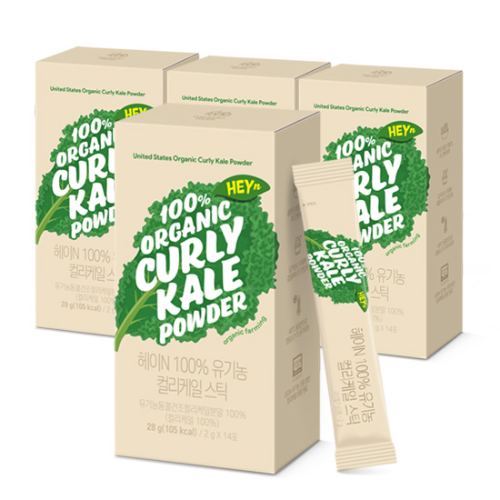 헤이N 100% 유기농 컬리케일 (2g x 14포)X4