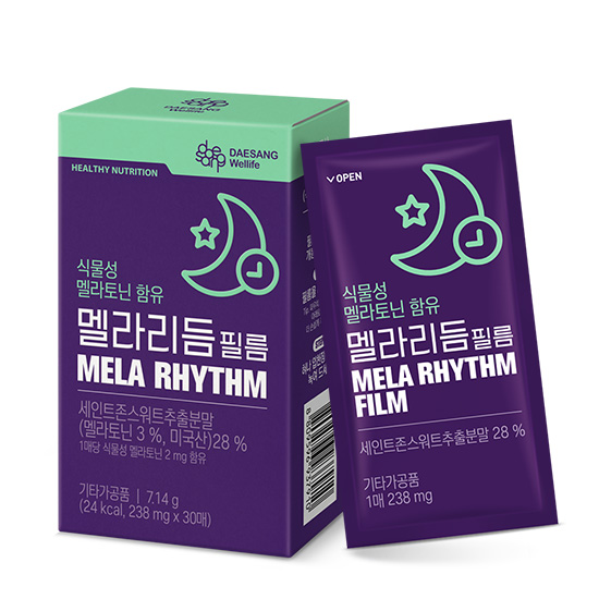 식물성 멜라토닌 함유 멜라리듬 필름 1박스(30매) + 적립금 1,000원 증정 + 티니핑 아르기닌 스틱 젤리 1개 증정_2