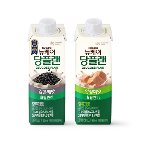 [뉴케어 이벤트] 당플랜 검은깨맛 200ml (24팩) + 인절미맛 200ml (24팩) + 적립금 5,000원 증정