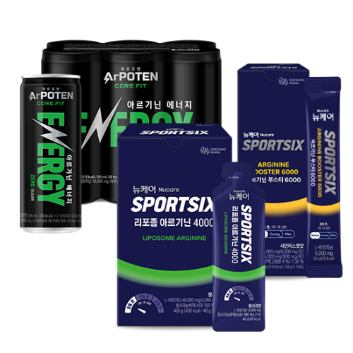 [아르기닌 버라이어티 팩] 뉴케어 스포식스 리포좀 아르기닌 4000 1EA + 아르기닌 부스터 6000 1EA + 아르포텐(ArPOTEN) 코어핏 (6입) 1EA