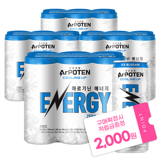 [6월 스포식스X아르포텐 특가] 아르포텐(ArPOTEN) 쿨링업 (6입)X4 / 총 24캔 + 적립금 2,000원 증정