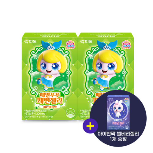 [락피도 온가족 기획전] 락피도 캐치티니핑 시즌6 매일푸푸 쾌변젤리 (15 g×18포)X2 /36일분 + 아이반짝 빌베리젤리 1개 증정