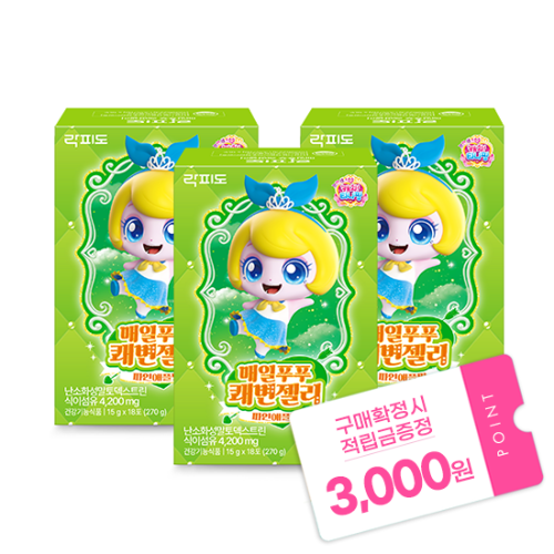 락피도 캐치티니핑 시즌6 매일푸푸 쾌변젤리 (15 g×18포)X3 /54일분 + 적립금 3,000원 증정
