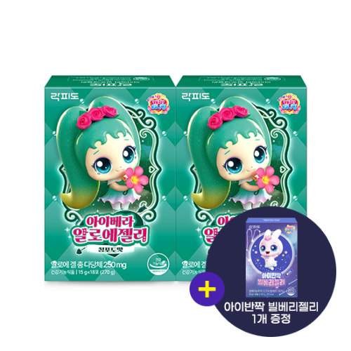 [락피도 온가족 기획전] 락피도 캐치티니핑 시즌6 아이베라 알로에젤리 (15 g×18포)X2 /36일분  + 아이반짝 빌베리젤리 1개 증정