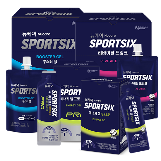 [풀코스 마라톤 패키지 2] 뉴케어 스포식스 부스터 젤 1EA + 에너지 젤 프로 파인애플맛 1EA + 에너지젤 청포도맛 1EA + 리바이탈 드링크 1EA