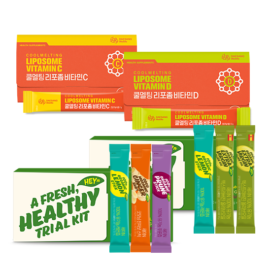 [만원의 행복 체험팩] 쿨멜팅 비타민C (3포) + 비타민D (3포) + 헤이N 3종 샘플키트 (3포) + 헤이N 2종 샘플키트 (3포)