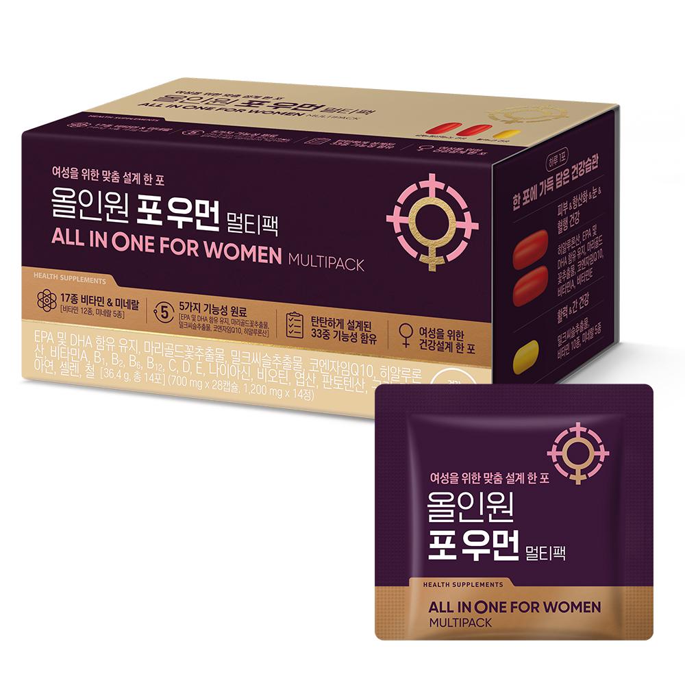 올인원 포 우먼 멀티팩 1박스(14일분) + 적립금 1,000원 증정 + 티니핑 아르기닌 스틱 젤리 1개 증정_3