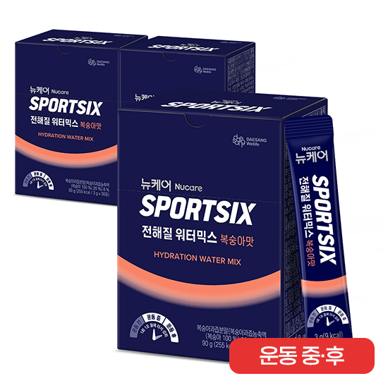 [7월 이벤트] 뉴케어 스포식스 전해질 워터믹스 복숭아맛 3박스 (90포) + 적립금 2,000원 + 포토리뷰 적립금 3,000원 (8월4주/ID당1회) + 아르포텐 코어핏 6캔 증정_2