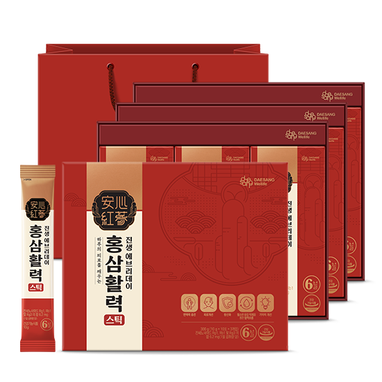 진생에브리데이 홍삼활력스틱 3박스 (90일분) + 적립금 3,000원 증정 + 티니핑 아르기닌 스틱 젤리 1개 증정_3