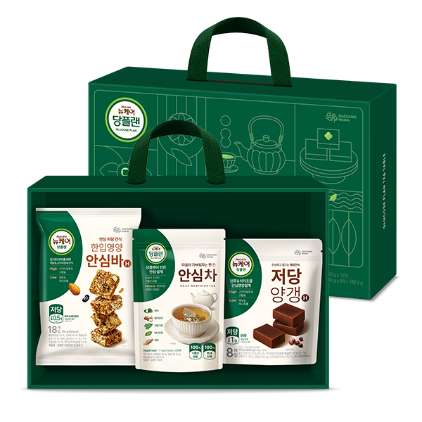 당플랜 안심 다과상 GIFT SET (안심차, 저당양갱, 안심바) 